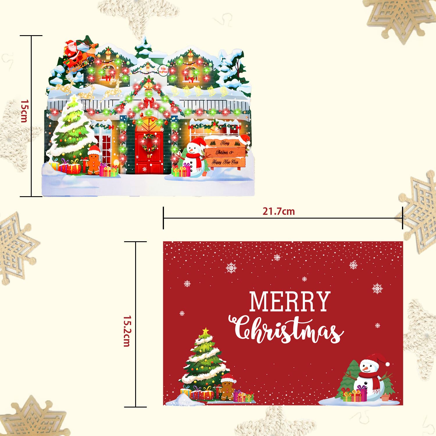 Amazon | KASITON クリスマスカード 3曲音楽付き メロディーカード